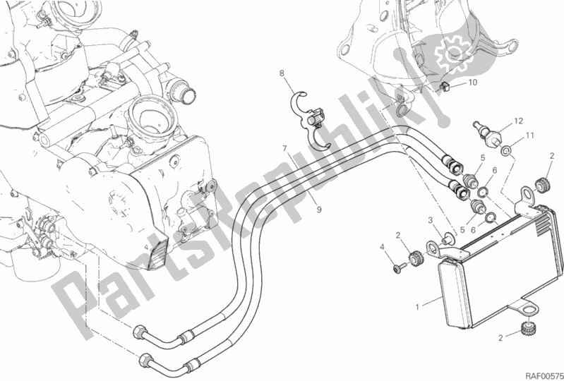 Todas as partes de Radiador De óleo do Ducati Multistrada 950 SW Thailand 2017